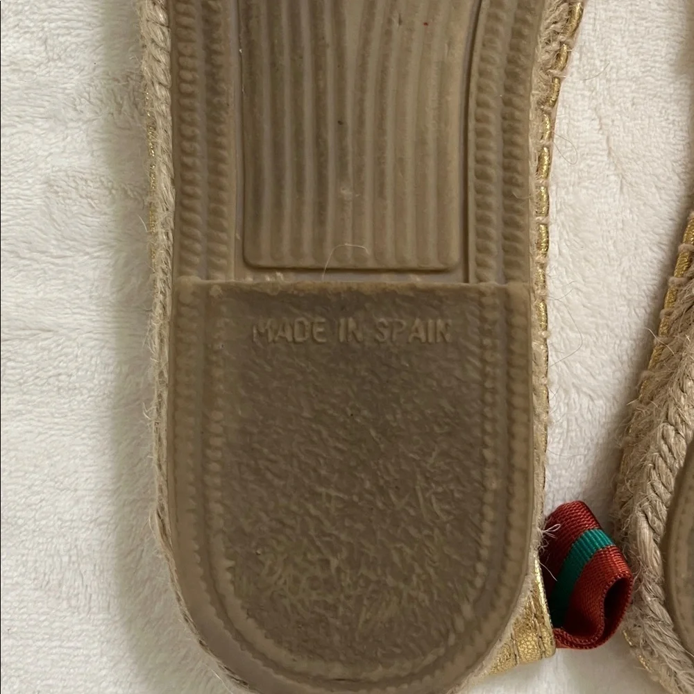 Penelope Chilvers Gold Espadrille Slip-Ons